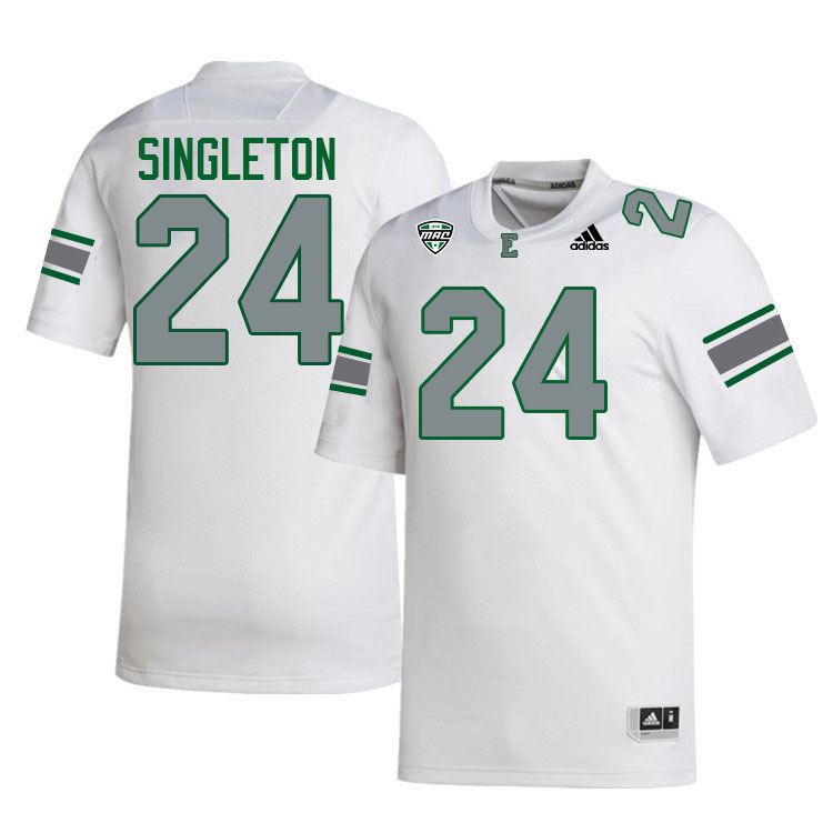 Eastern Michigan Eagles #24 Oran Singleton College Football Jerseys Stitched-White